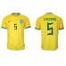 Billige Brasil Casemiro #5 Hjemmetrøye VM 2022 Kortermet